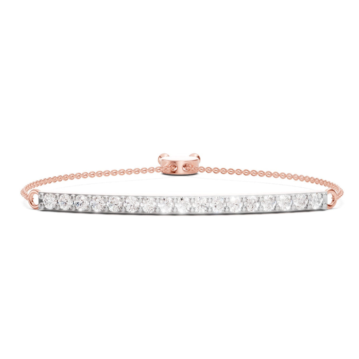 Lab Grown Diamond 1.34 Carat Diamond Bar Bolo Bracelet 14KY