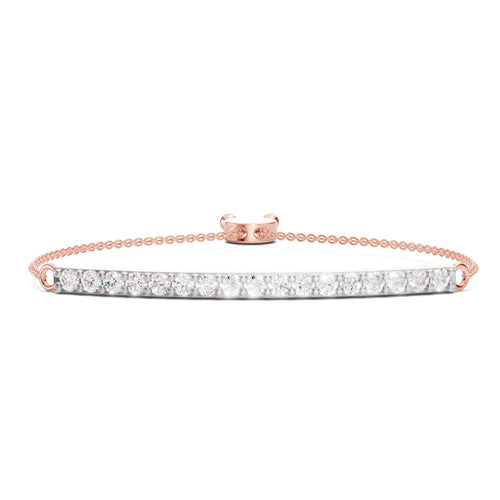Lab Grown Diamond 1.34 Carat Diamond Bar Bolo Bracelet 14KY