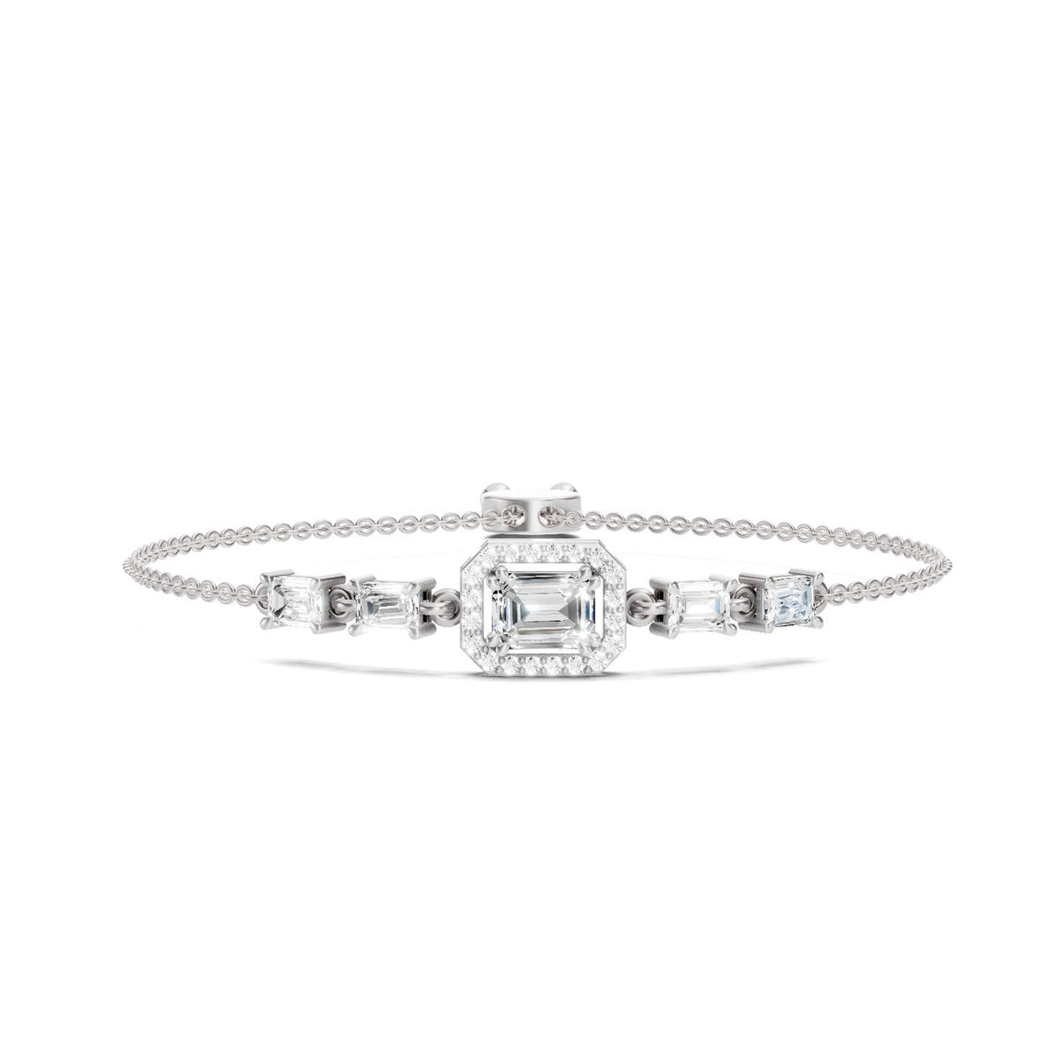 Refined Emerald-Cut Diamond Bracelet