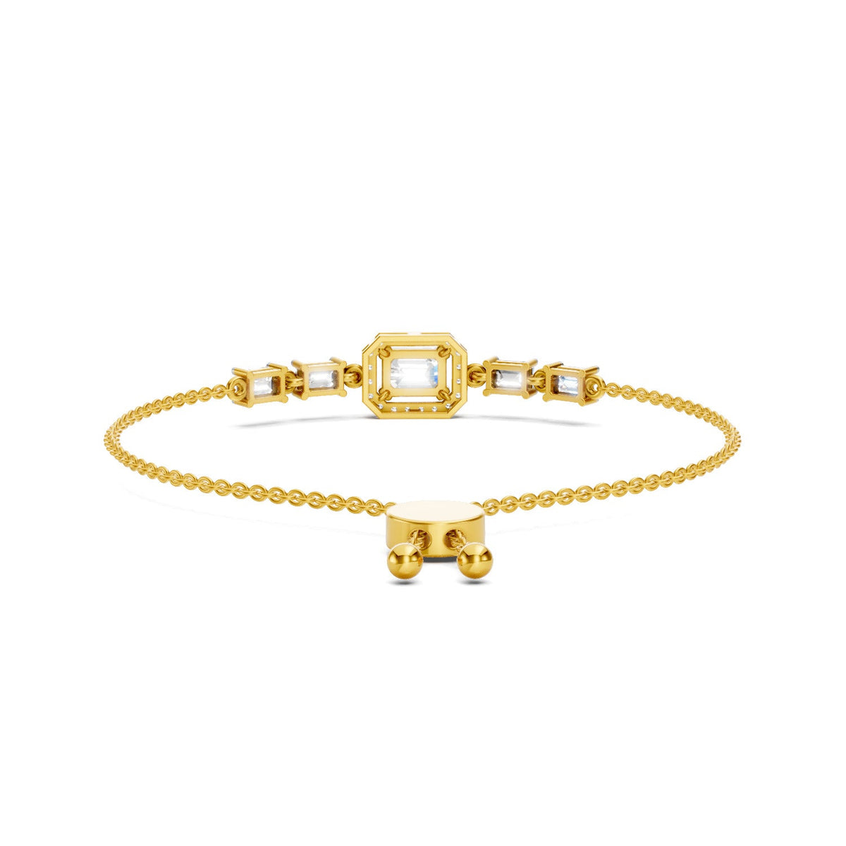 1.64 Carat Emerald Shaped Fashion Bracelet 14K