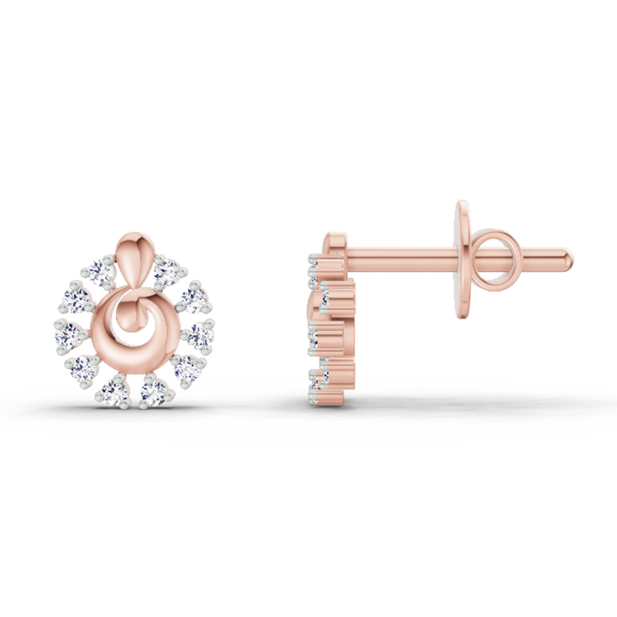 Graceful Floral Diamond Earrings