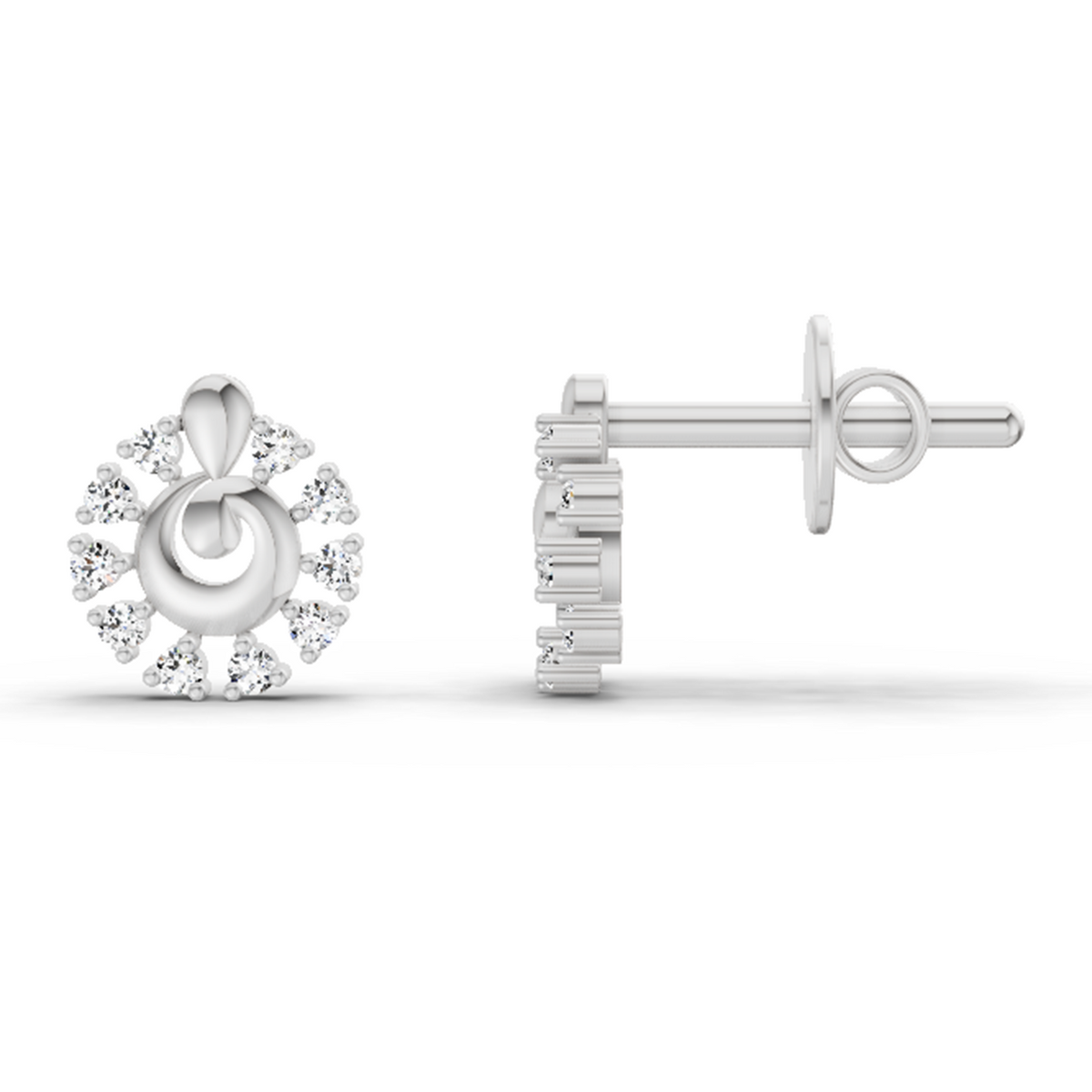 Graceful Floral Diamond Earrings