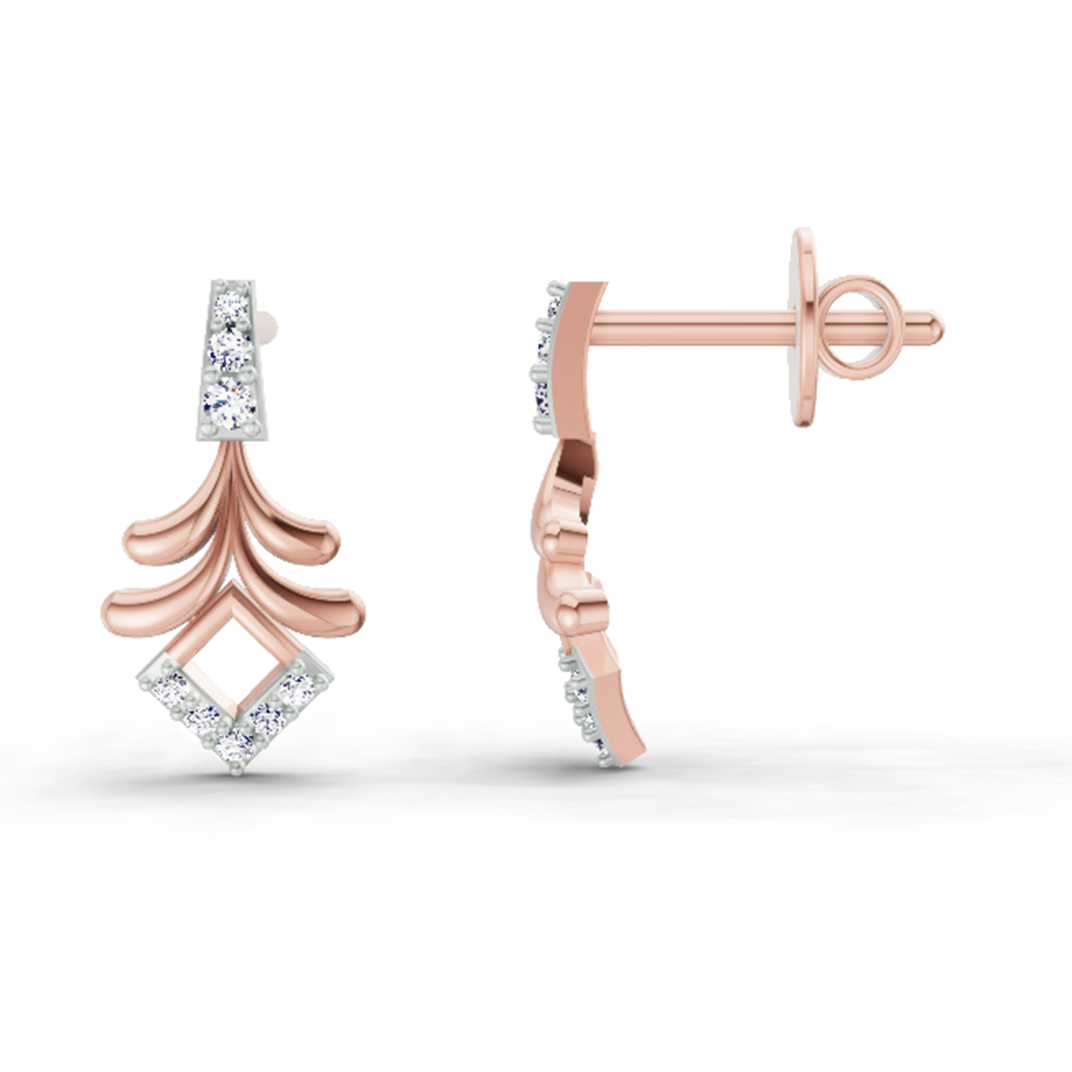 Resplendent Geometric Diamond Drop Earrings