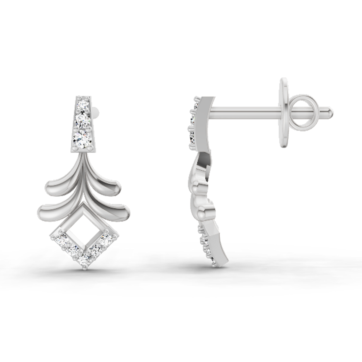 Resplendent Geometric Diamond Drop Earrings