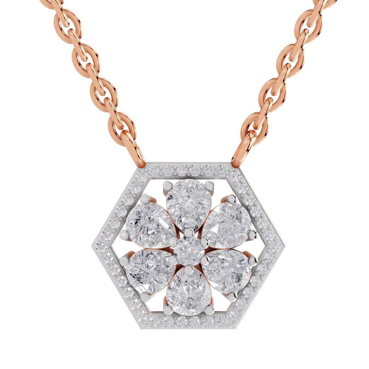 Celestial Pear Floral Diamond Necklace