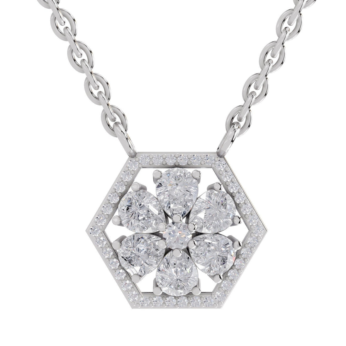 Celestial Pear Floral Diamond Necklace