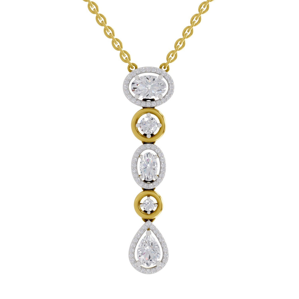 1.76 Carat Multi-Diamond Drop Necklace 14K