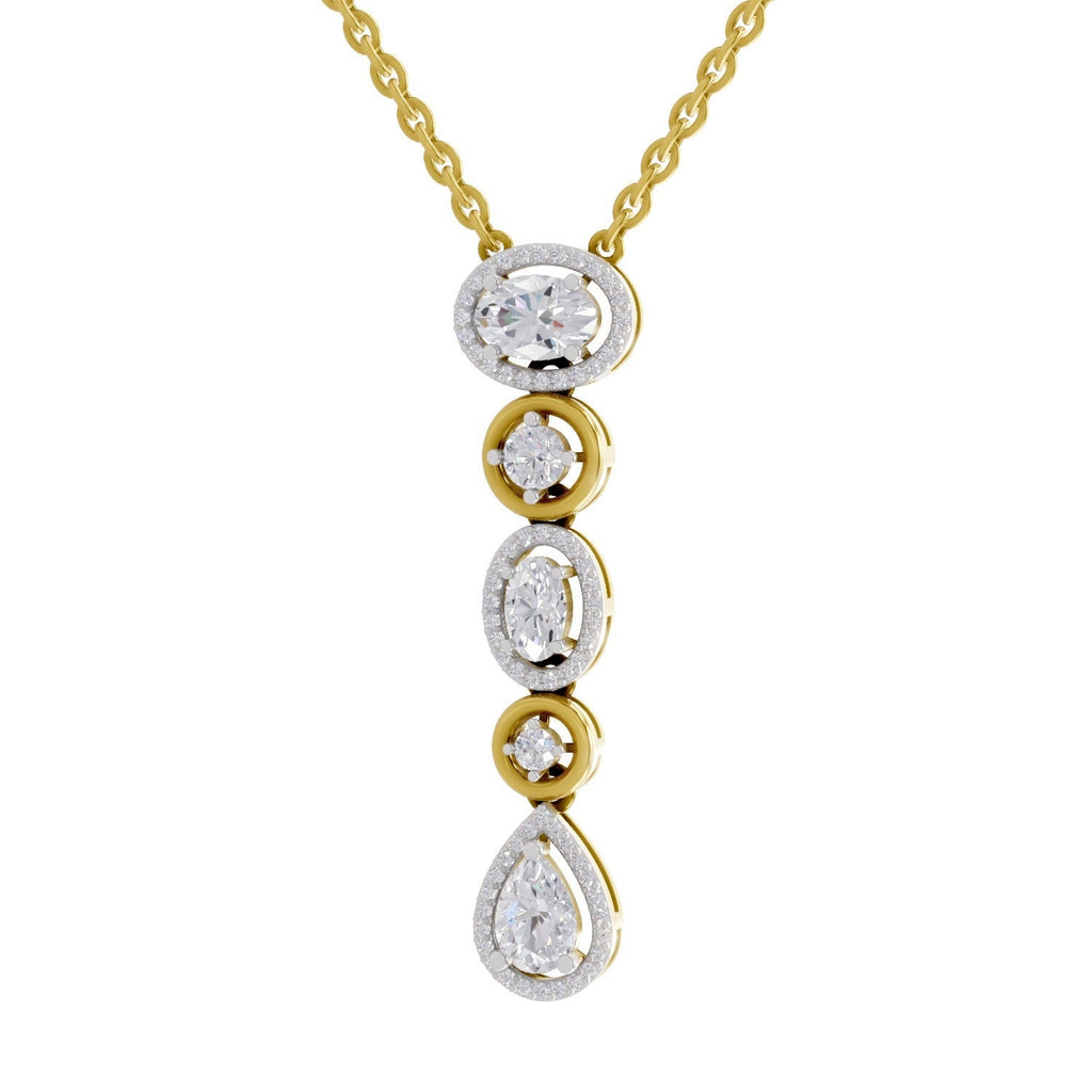 1.76 Carat Multi-Diamond Drop Necklace 14K