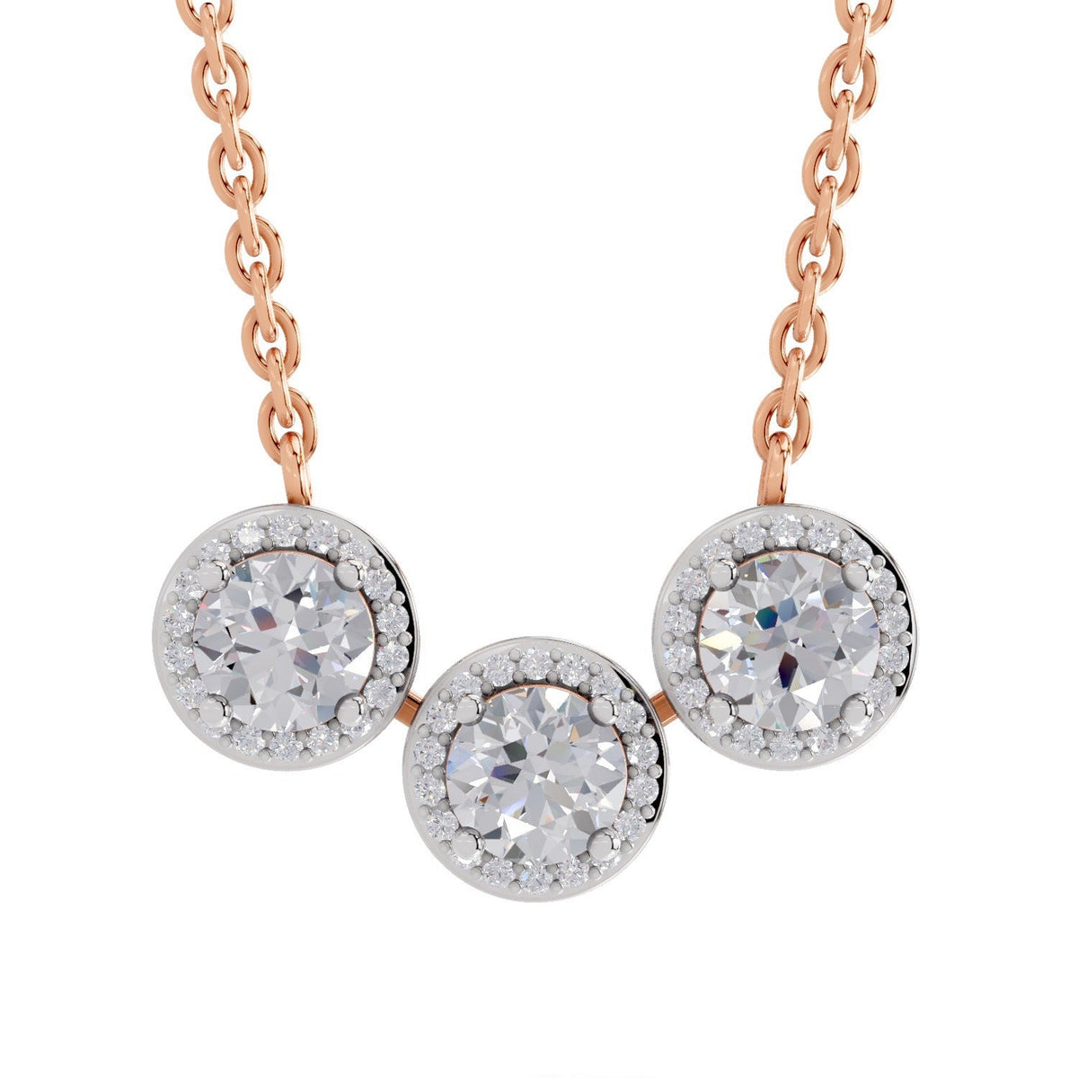 Stunning Halo Diamond Necklace