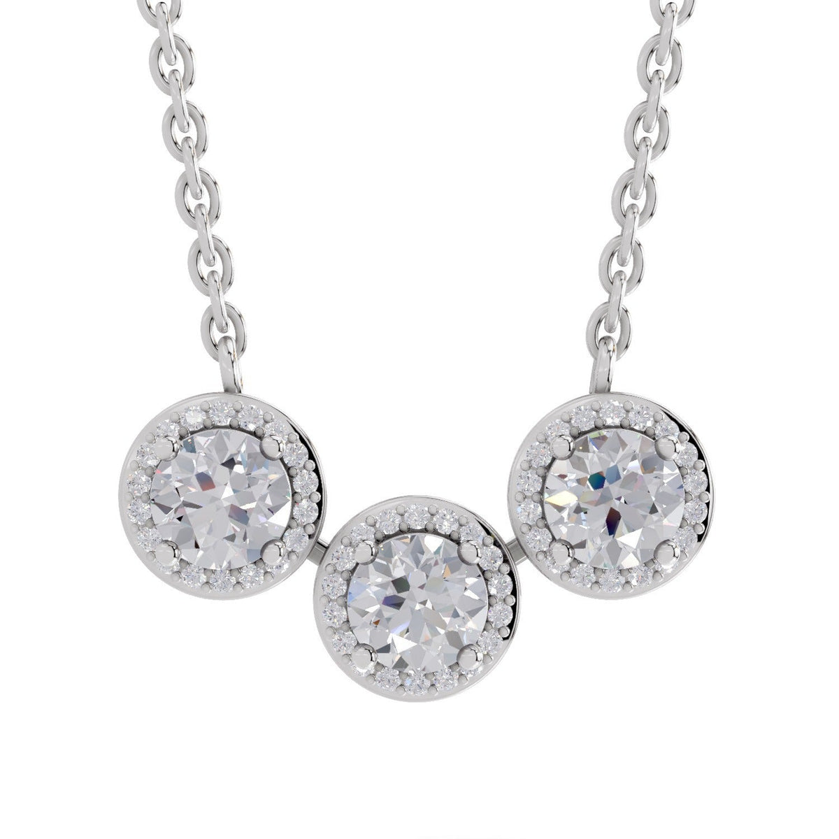 Stunning Halo Diamond Necklace
