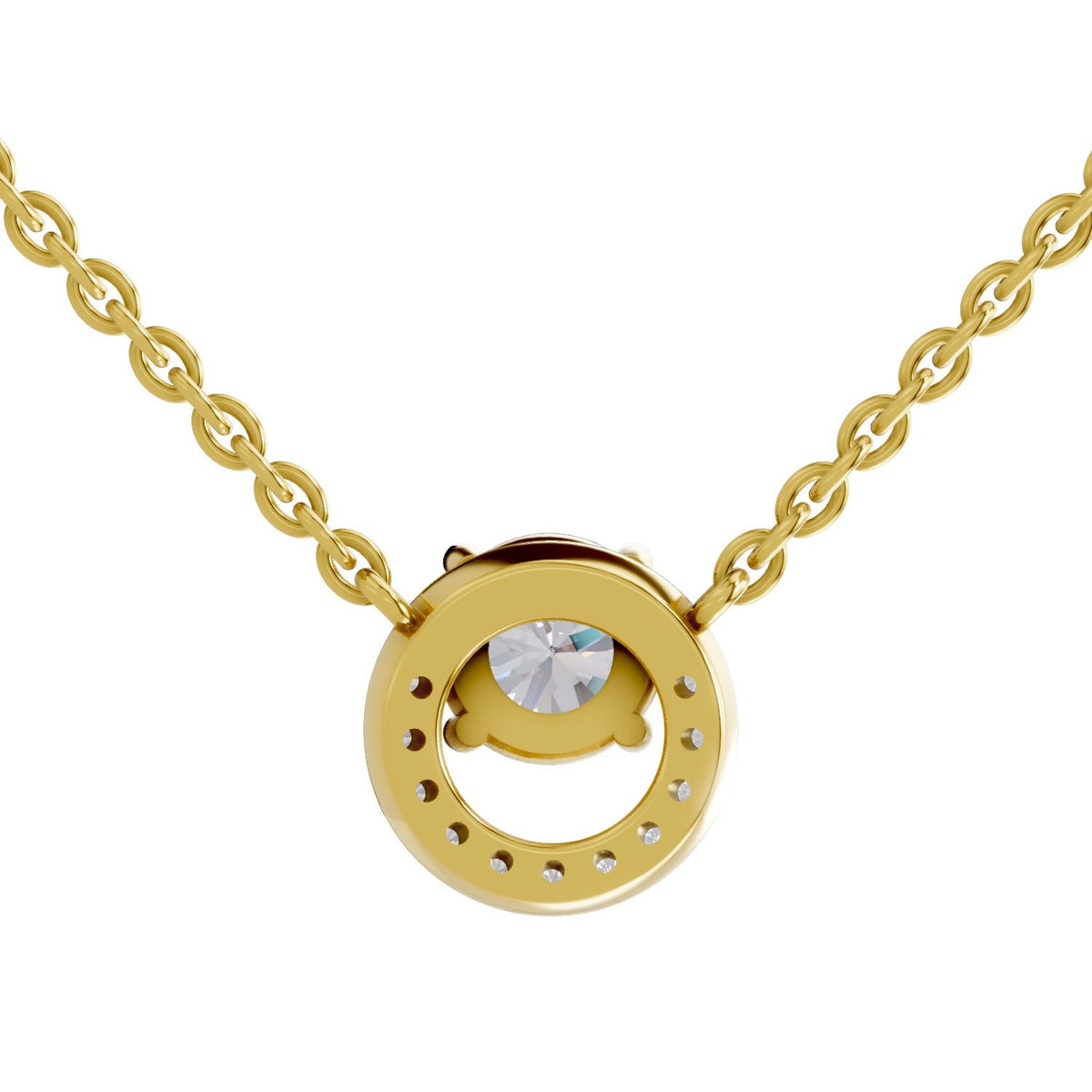 1.15 Carat Halo Diamond Necklace 14K