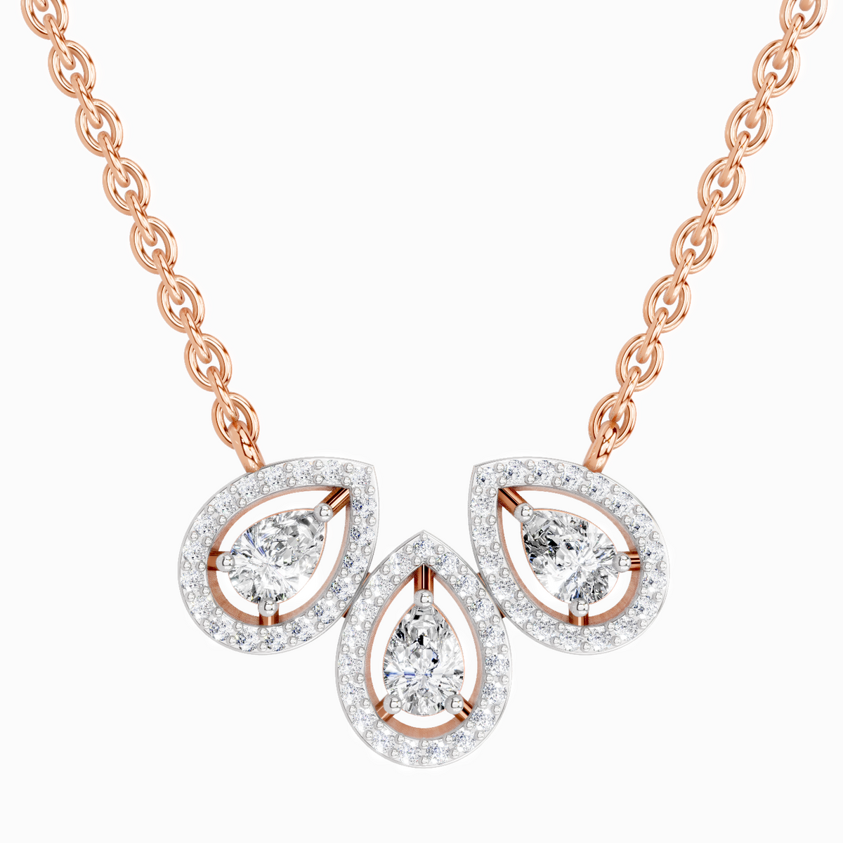 Timeless Pear Trio Diamond Necklace