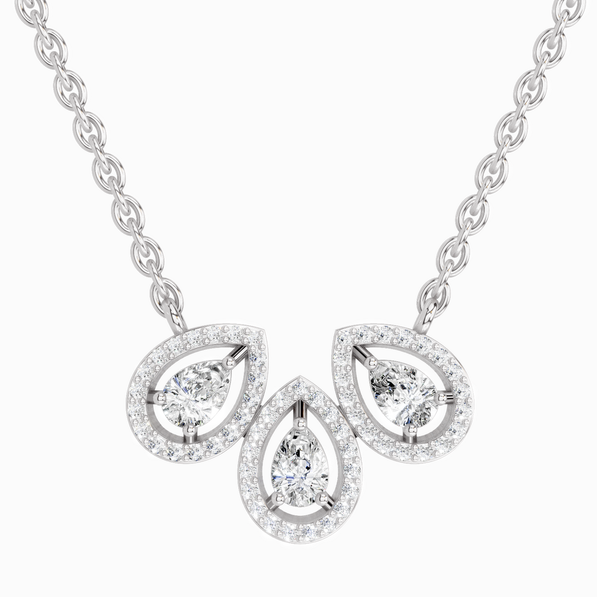 Timeless Pear Trio Diamond Necklace