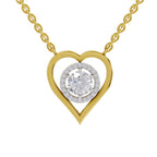 0.61 Carat Heart Halo Diamond Necklace 14K - Rose Gold