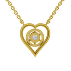 0.61 Carat Heart Halo Diamond Necklace 14K - Rose Gold