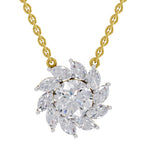 3.30 Carat Floral Diamond Necklace 14K - Rose Gold
