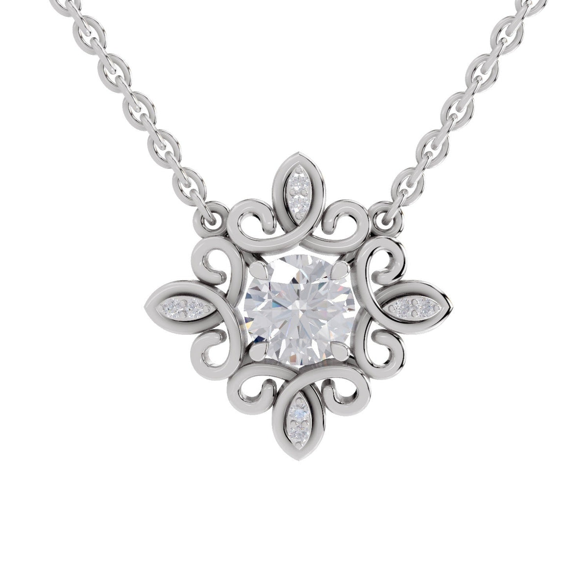 Luminous Halo Diamond Necklace