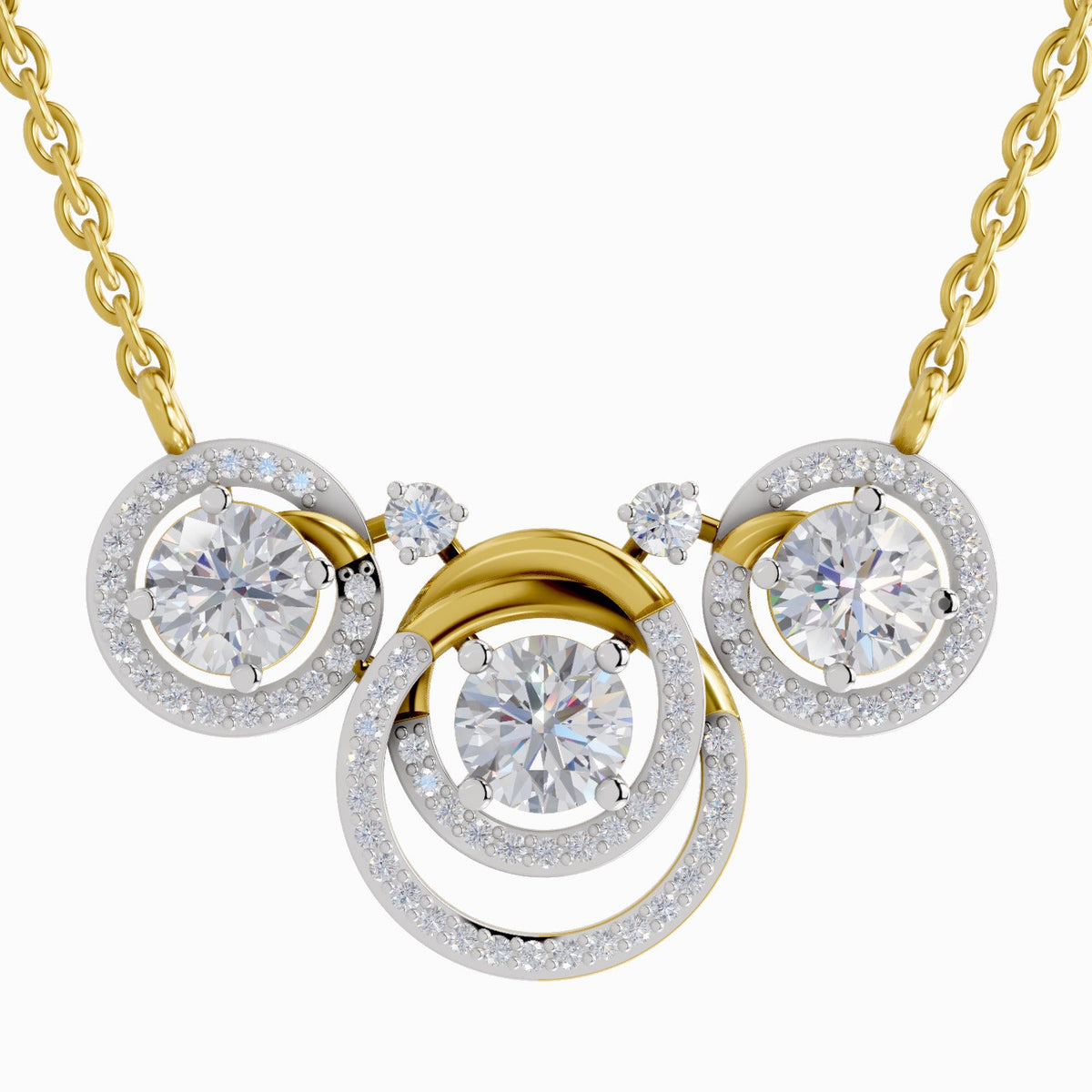 1.94 Carat Celestia Trio Diamond Pendant Necklace 14K