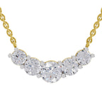 2.80 Carat Graduated Curved Diamond Necklace 14K