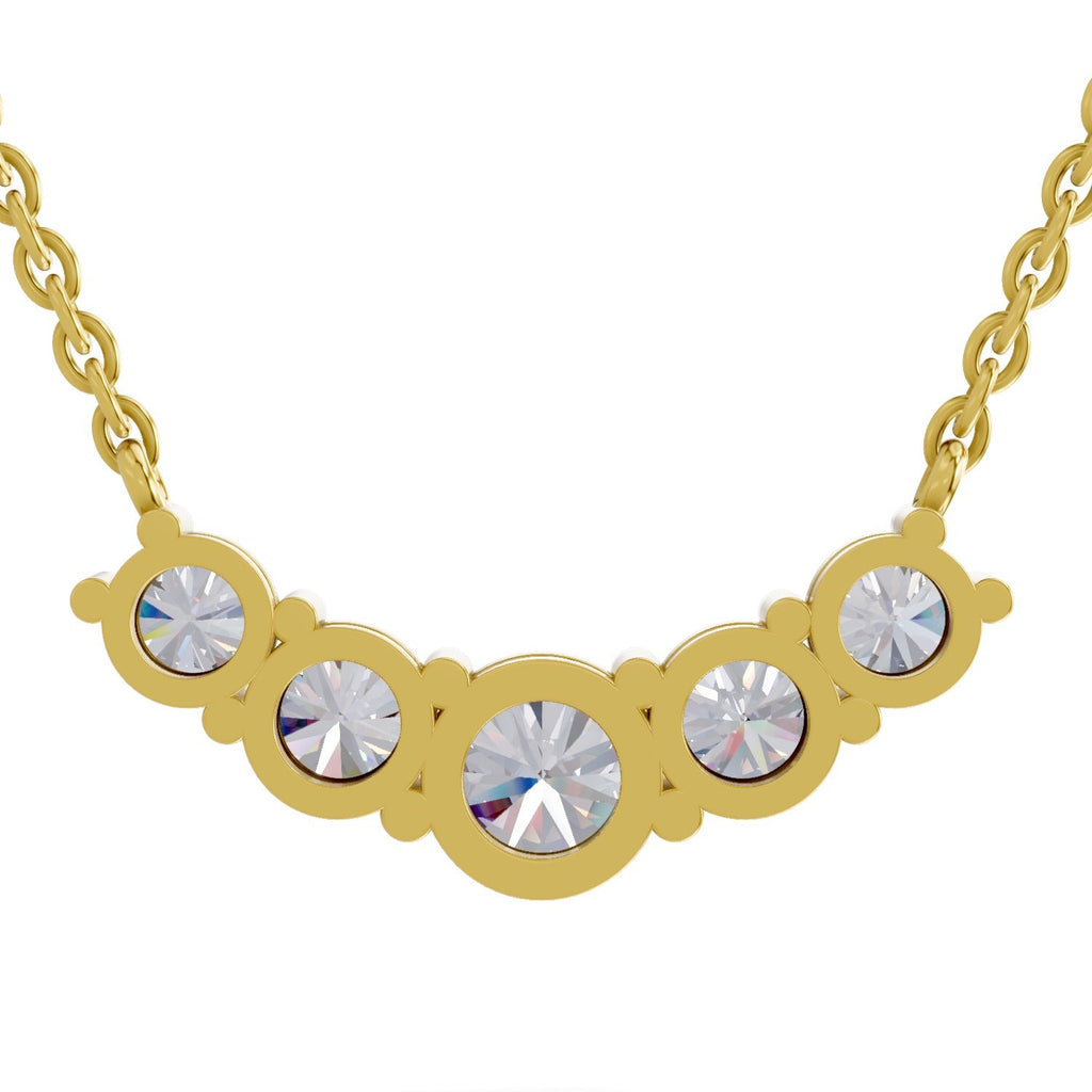 2.80 Carat Graduated Curved Diamond Necklace 14K