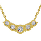 2.80 Carat Graduated Curved Diamond Necklace 14K