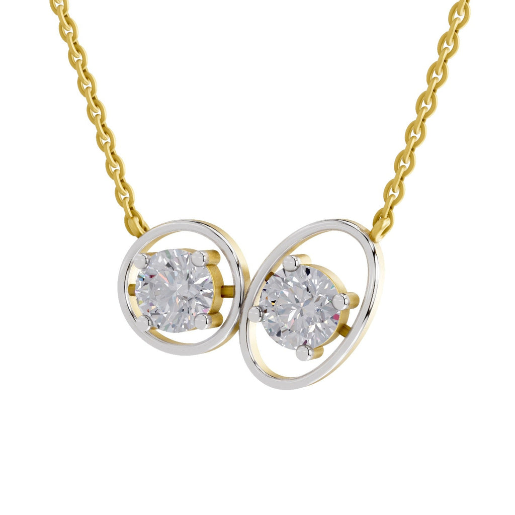 2.5 Carat Eternal Duo Diamond Pendant Necklace 14K