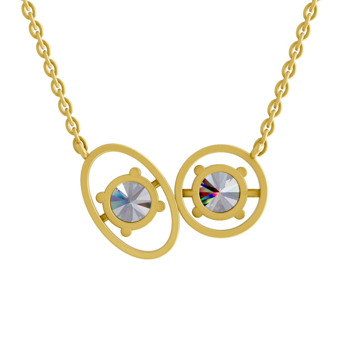 2.5 Carat Eternal Duo Diamond Pendant Necklace 14K