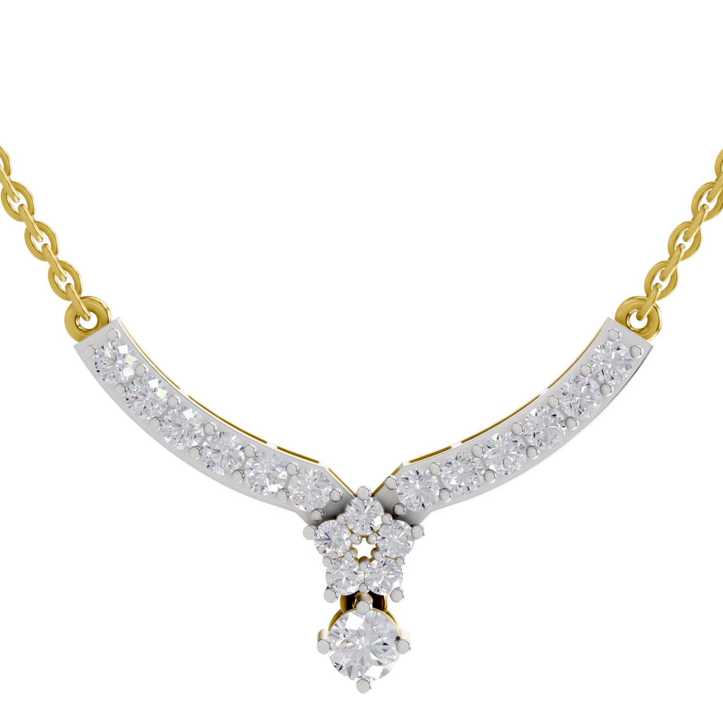 1.22 Carat Diamond Necklace with Cluster Drop 14K