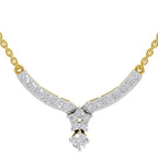 1.22 Carat Diamond Necklace with Cluster Drop 14K