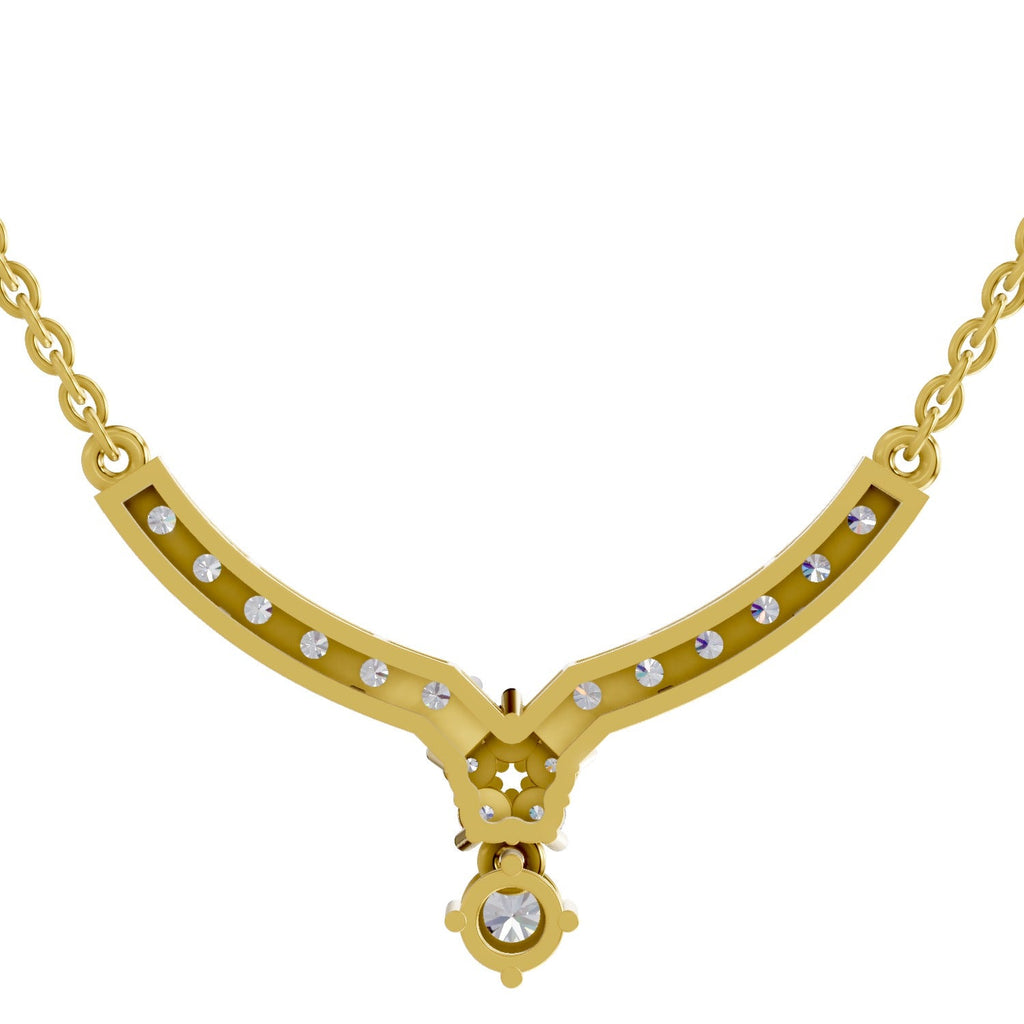 1.22 Carat Diamond Necklace with Cluster Drop 14K