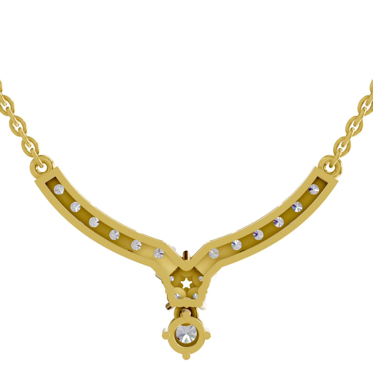 1.22 Carat Diamond Necklace with Cluster Drop 14K