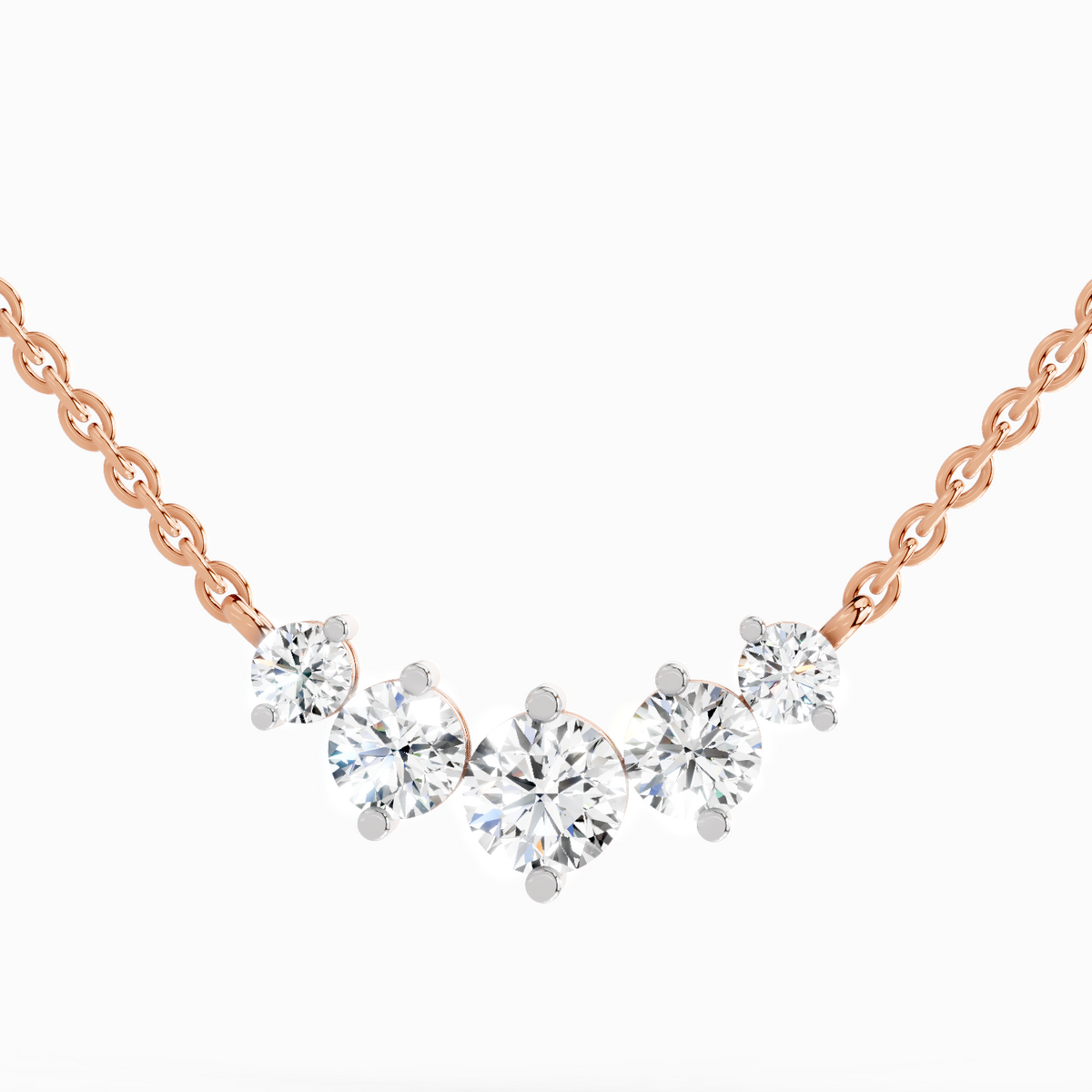 Resplendent Round Graduated Diamond Necklace