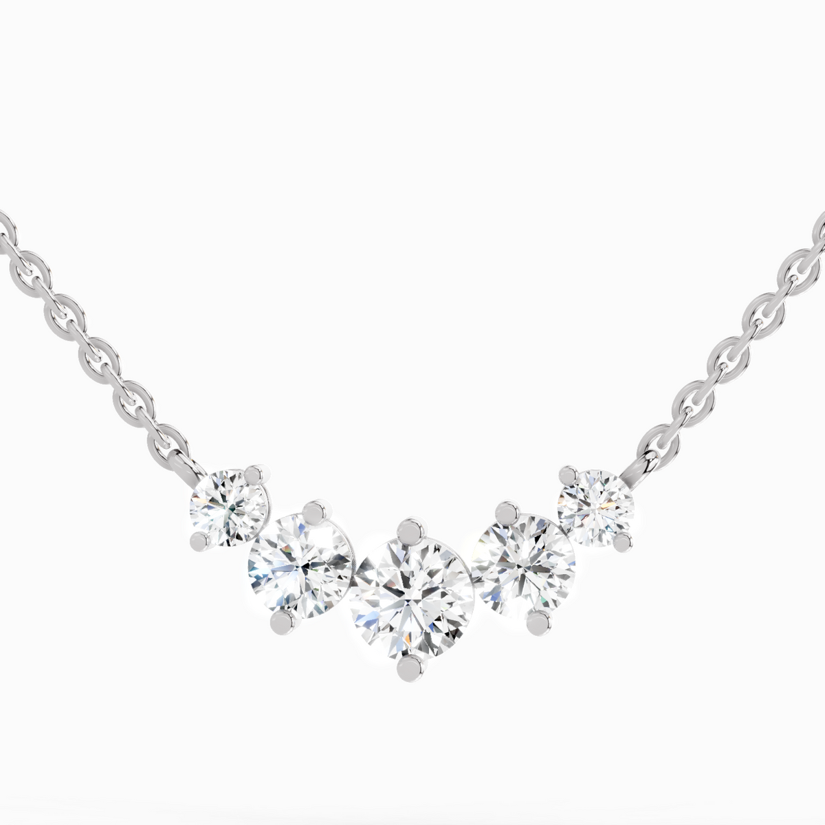 Resplendent Round Graduated Diamond Necklace
