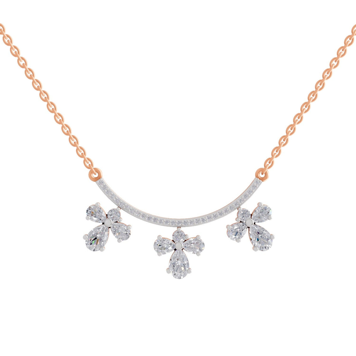 Majestic Pear Floral Diamond Necklace