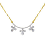 1.91 Carat Pear Floral Drop Diamond Necklace 14K