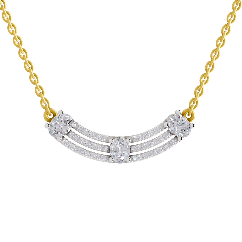 1.1 Carat Trinity Diamond Pendant Necklace 14K