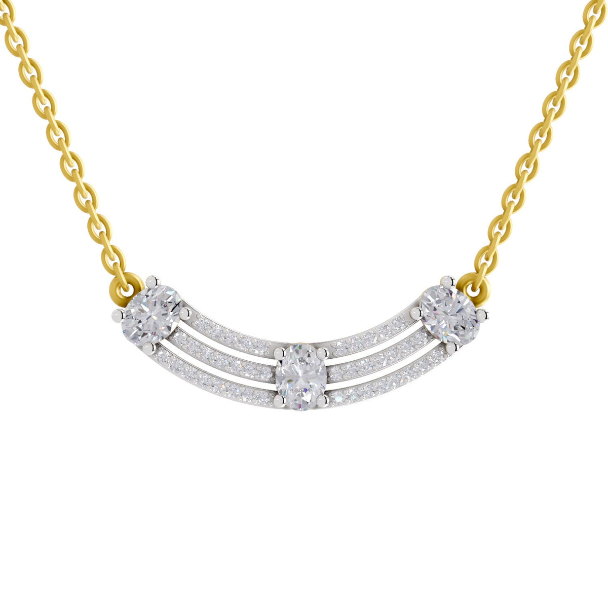 1.1 Carat Trinity Diamond Pendant Necklace 14K