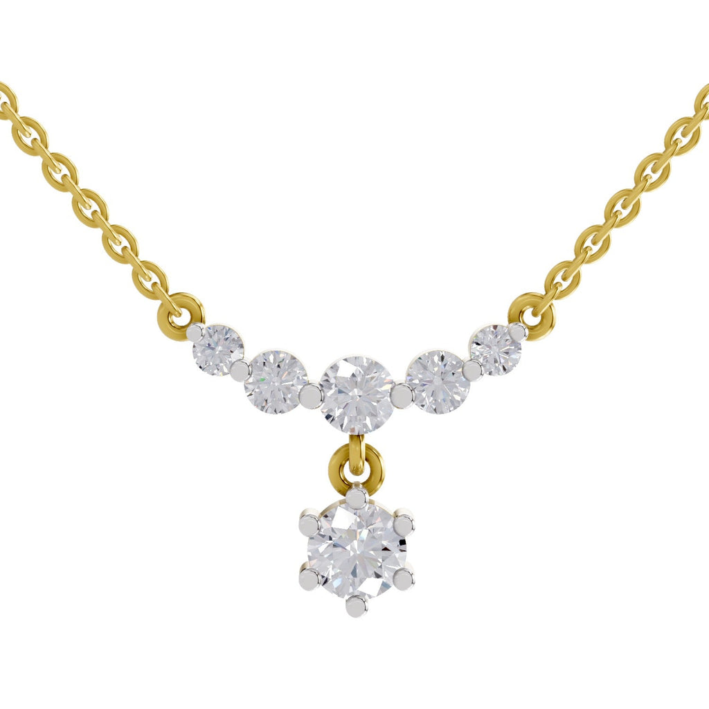 1.13 Carat Graduated Diamond Drop Necklace 14K