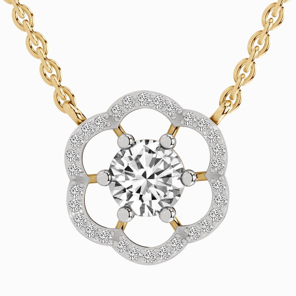 0.95 Carat Floral Diamond 14K
