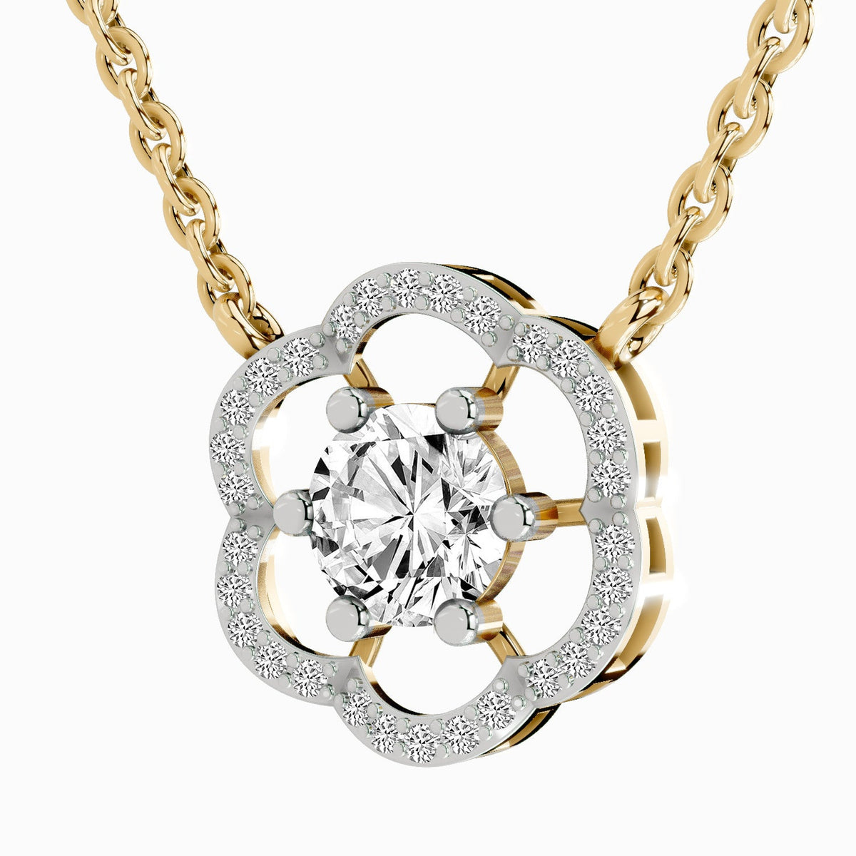 0.95 Carat Floral Diamond 14K