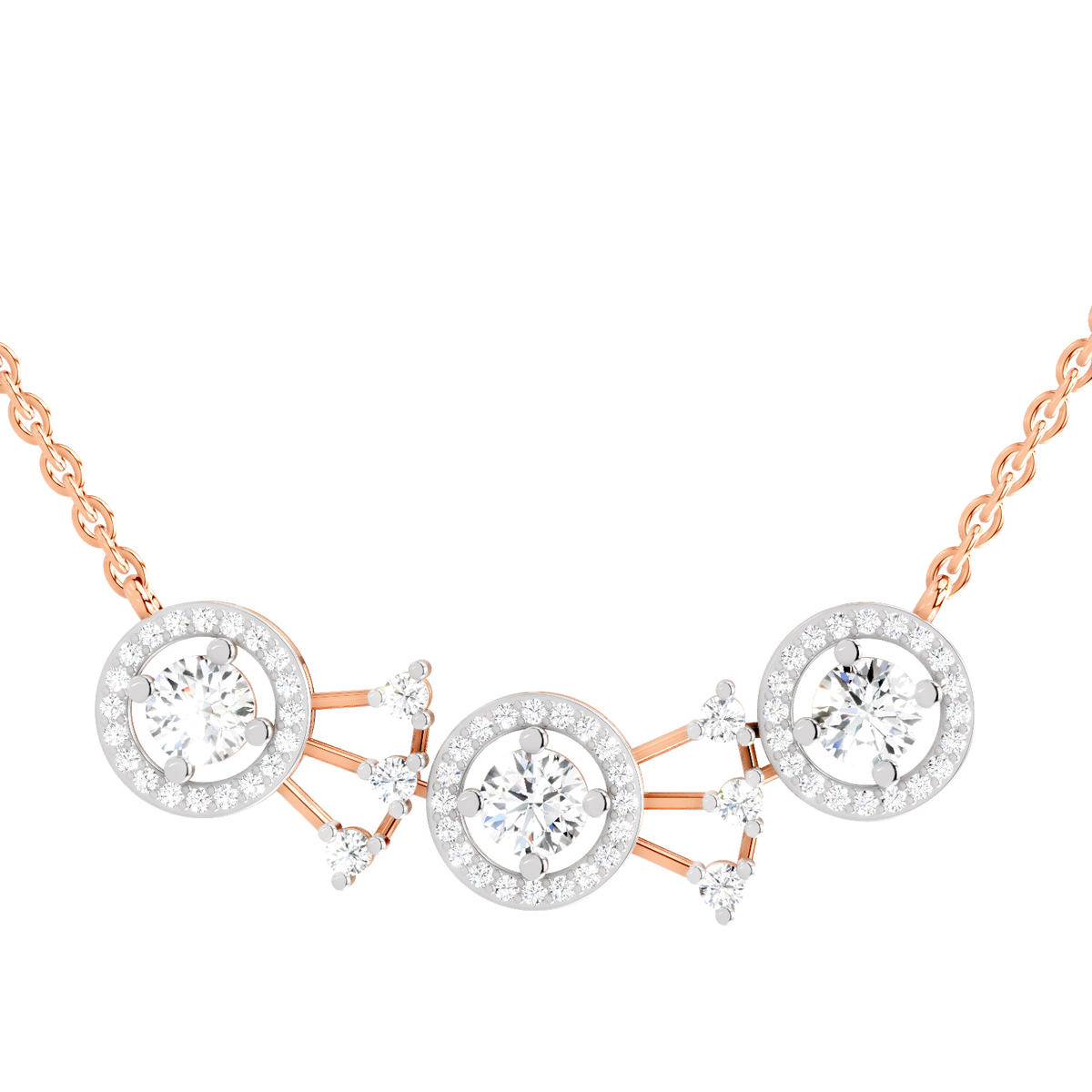 Sublime Round Halo Diamond Necklace