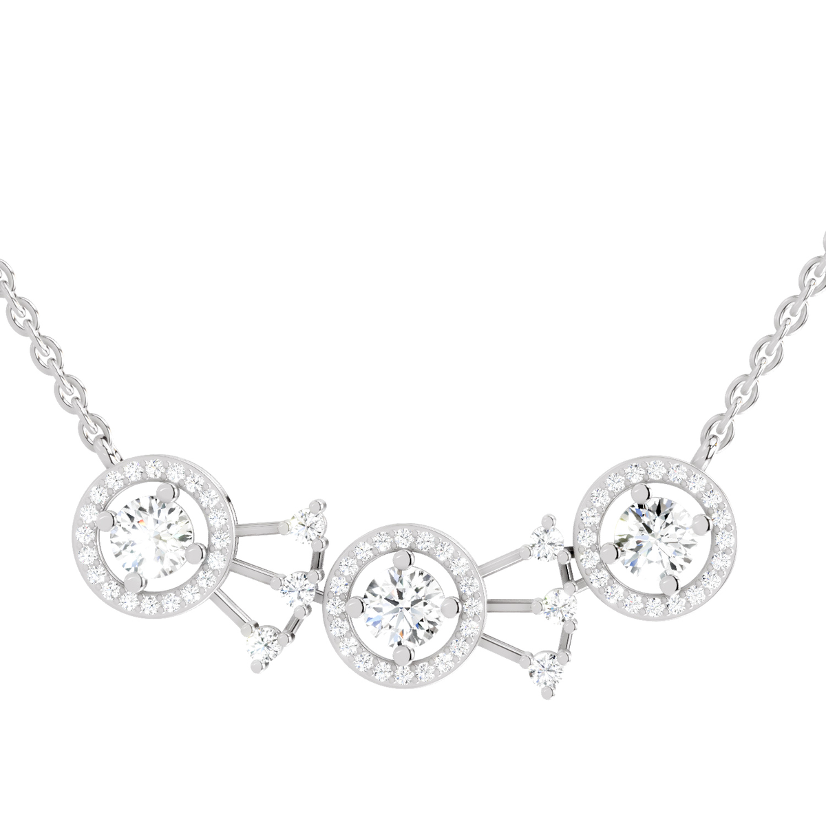 Sublime Round Halo Diamond Necklace