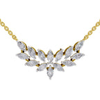 1.82 Carat Marquise Shape Cluster Diamond Necklace 14K