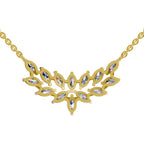 1.82 Carat Marquise Shape Cluster Diamond Necklace 14K
