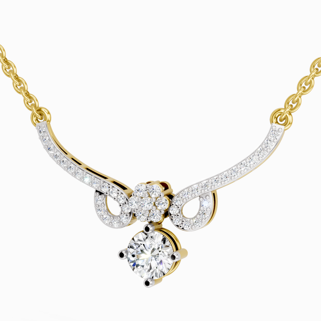 1.09 Carat Graceful Drop Pendant Necklace 14K