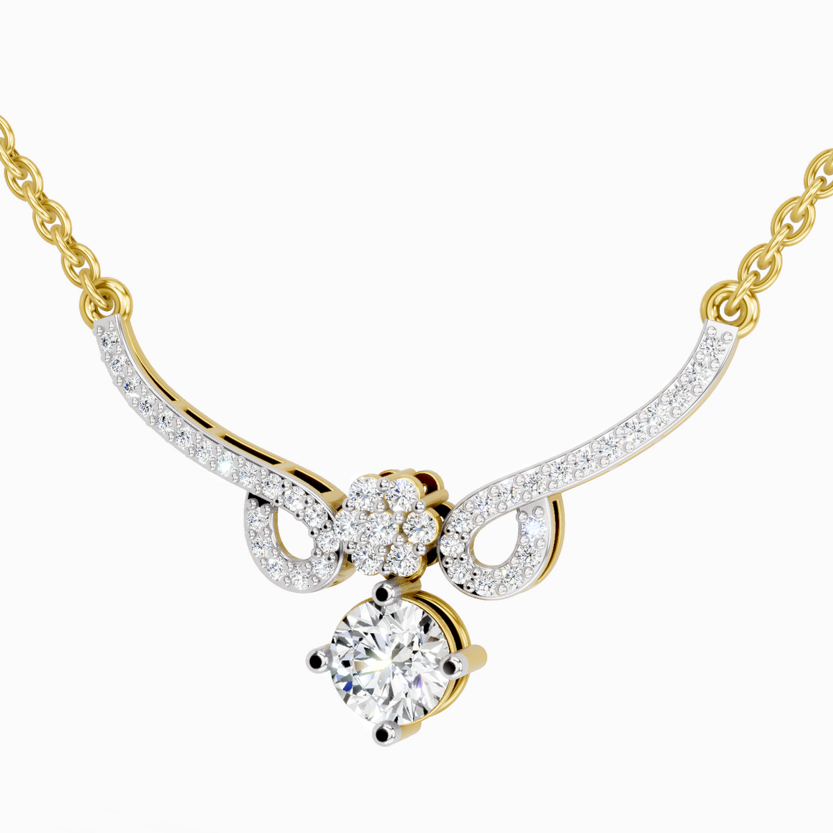 1.09 Carat Graceful Drop Pendant Necklace 14K