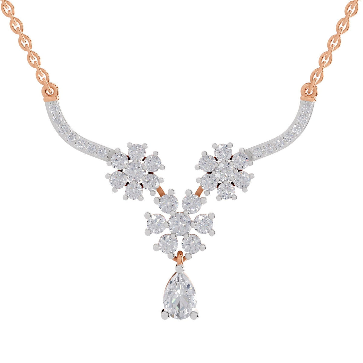 Timeless Floral Cluster Diamond Necklace
