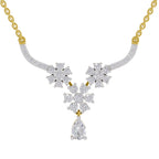 1.69 Carat Floral Cluster Diamond Necklace 14K