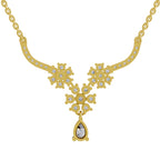 1.69 Carat Floral Cluster Diamond Necklace 14K