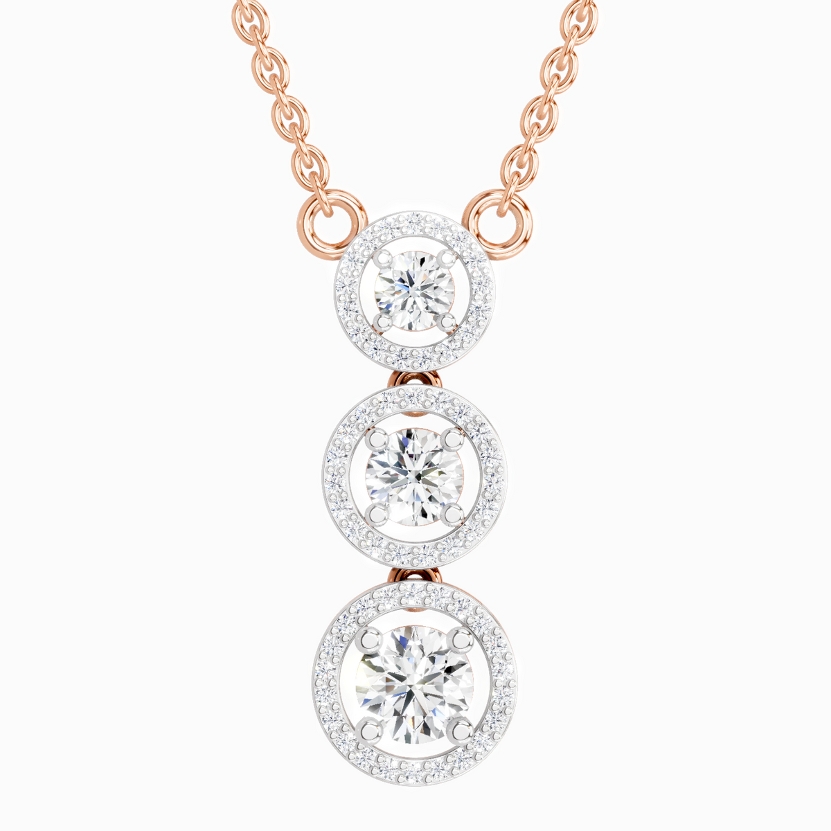 Celestial Round Halo Diamond Necklace